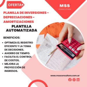 PLANILLA DE INVERSIONES - DEPRECIACIONES - AMORTIZACIONES